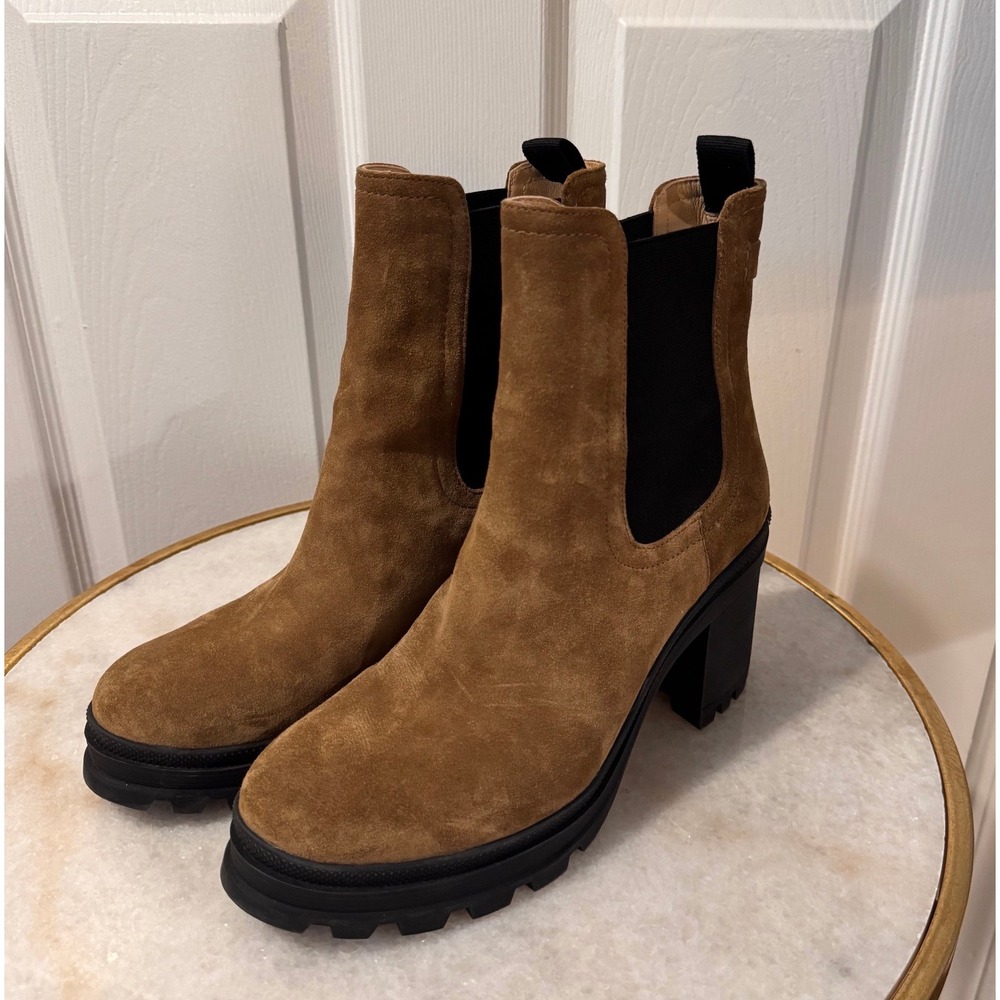 Veronica Beard Brown Suede Water Repellent Chelsea Boots Size 9